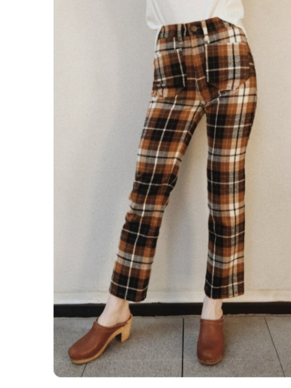 Lykke Wullf Plaid Ranch Pants Flannel Straight Leg  Sz S